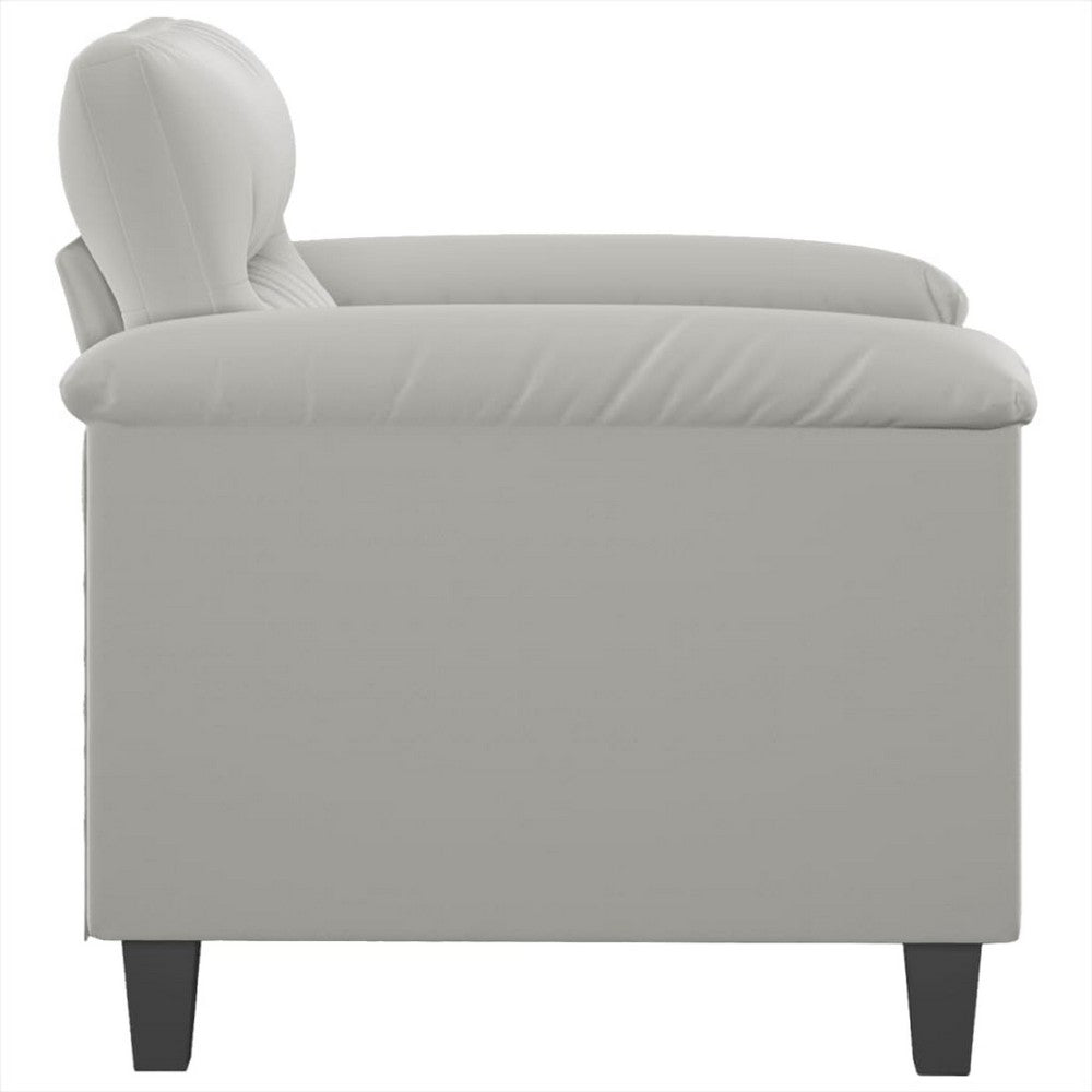 Sofa Chair, Gray Microfiber, Tapered BLock Legs, 35 Inch - BM340547
