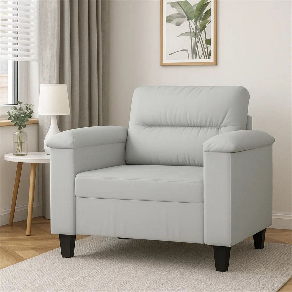 Sofa Chair, Gray Microfiber, Tapered BLock Legs, 35 Inch - BM340547