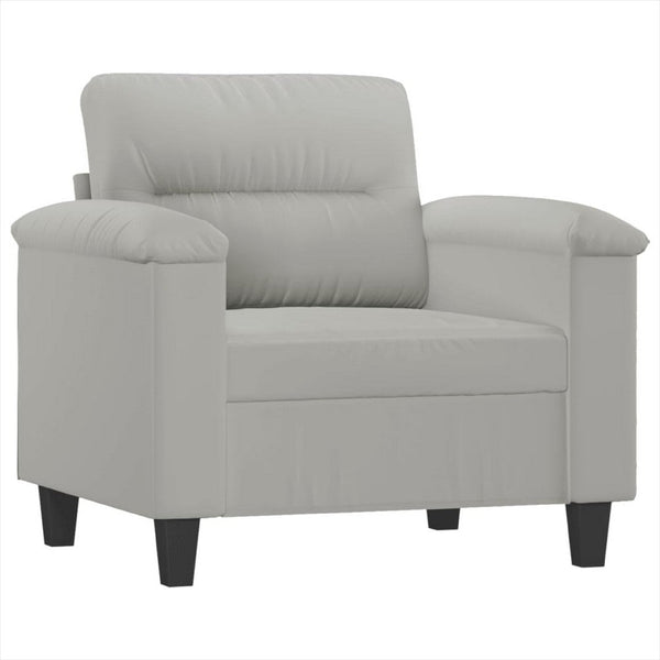 Sofa Chair, Gray Microfiber, Tapered BLock Legs, 35 Inch - BM340547
