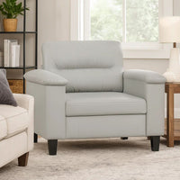 Sofa Chair, Gray Microfiber, Tapered BLock Legs, 35 Inch - BM340547