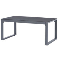 Coffee Table, Silver Aluminum Sled Base, 35 Inch Rectangular Glass Top - BM340550
