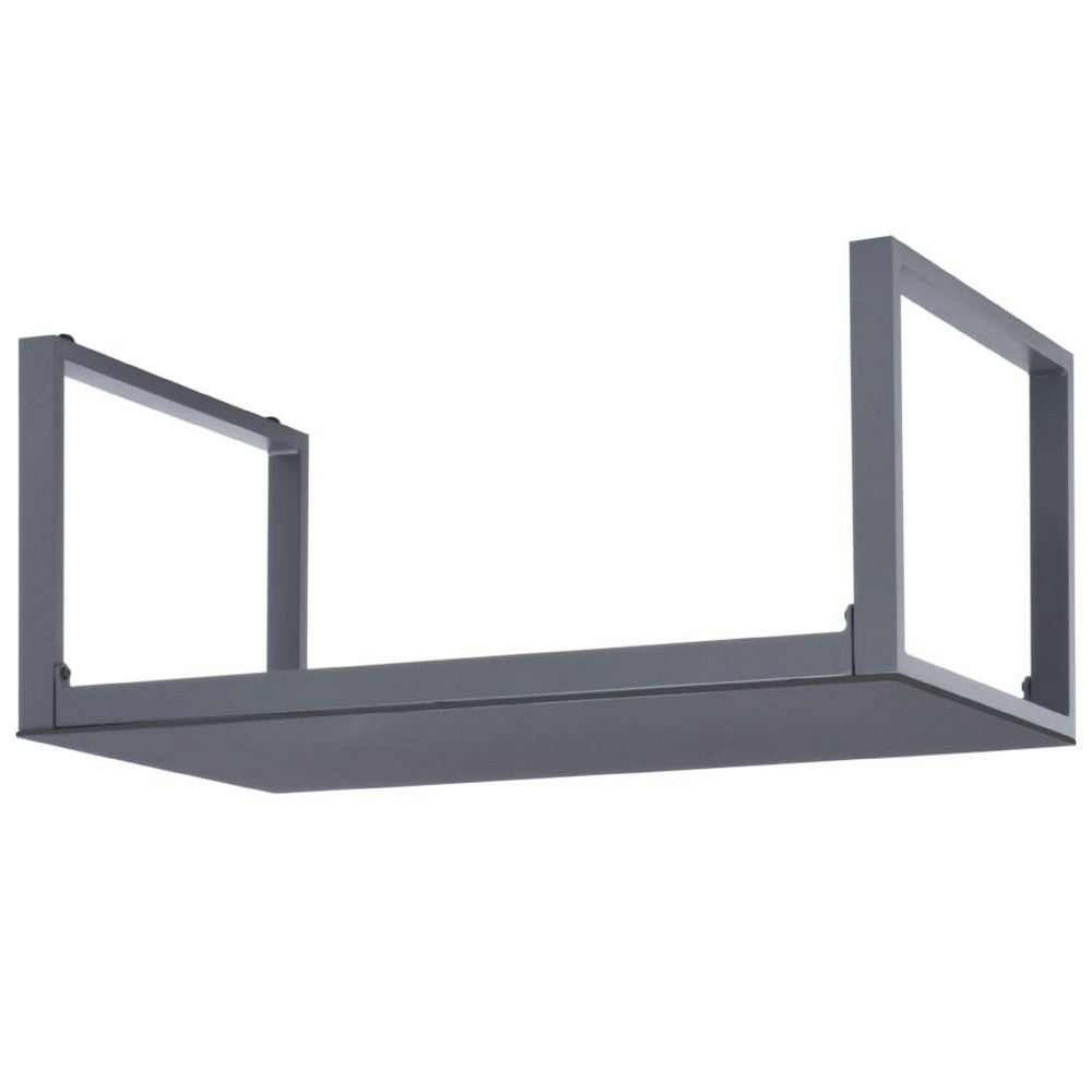 Coffee Table, Silver Aluminum Sled Base, 35 Inch Rectangular Glass Top - BM340550