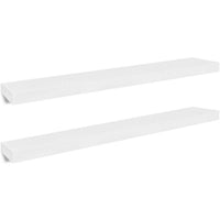 Zyno Floating Wall Shelves Set of 2, Matte White MDF Body - BM340552