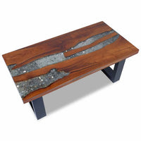 Coffee Table, 39 Inch Brown Mango Wood Top, Black Sled Base - BM340553