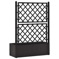 Planter Box with Trellis, 56 Inch Gray Plastic, Open Diamond Design - BM340561