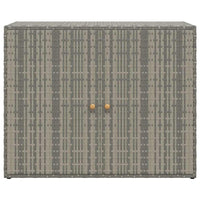 39 Inch Garden Storage Cabinet, 2 Doors, Gray Poly Rattan Body - BM340562