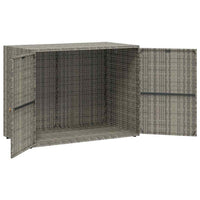 39 Inch Garden Storage Cabinet, 2 Doors, Gray Poly Rattan Body - BM340562