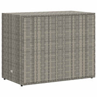 39 Inch Garden Storage Cabinet, 2 Doors, Gray Poly Rattan Body - BM340562