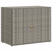39 Inch Garden Storage Cabinet, 2 Doors, Gray Poly Rattan Body - BM340562