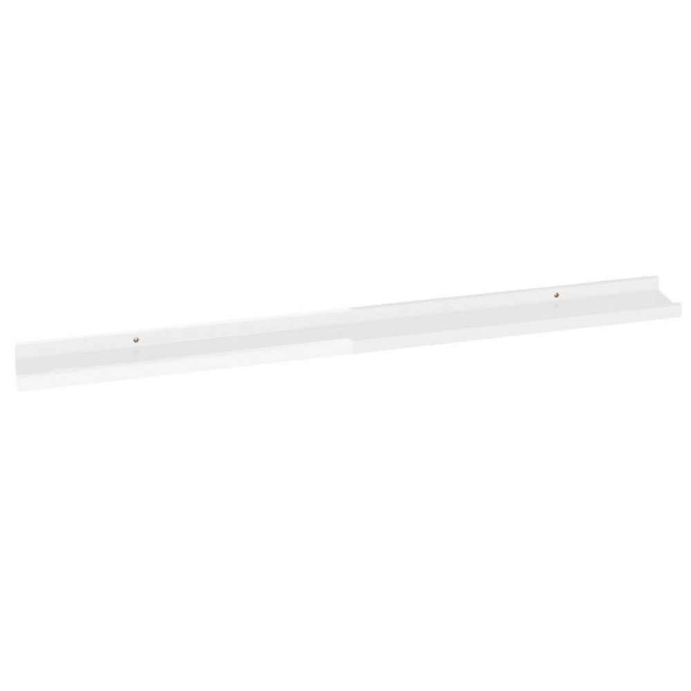 Yuli Modern Wall Shelf Set of 2, 39 Inch, White, Raised Ledge Design - BM340563