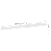Yuli Modern Wall Shelf Set of 2, 39 Inch, White, Raised Ledge Design - BM340563