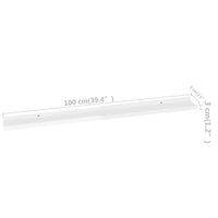 Yuli Modern Wall Shelf Set of 2, 39 Inch, White, Raised Ledge Design - BM340563