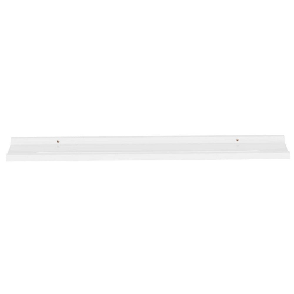 Yuli Modern Wall Shelf Set of 2, Raised Ledge Design, White MDF 39 Inch - BM340564