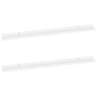 Yuli Modern Wall Shelf Set of 2, Raised Ledge Design, White MDF 39 Inch - BM340564
