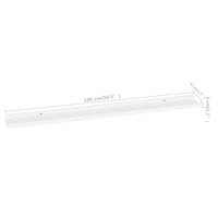 Yuli Modern Wall Shelf Set of 2, Raised Ledge Design, White MDF 39 Inch - BM340564