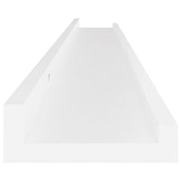 Yuli Modern Wall Shelf Set of 4, Raised Ledge Design, White MDF 39 Inch - BM340565