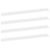 Yuli Modern Wall Shelf Set of 4, Raised Ledge Design, White MDF 39 Inch - BM340565
