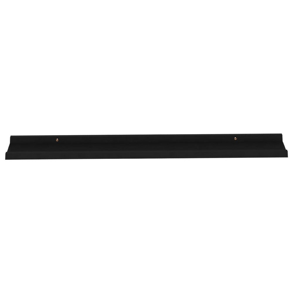 Yuli Modern Wall Shelf Set of 4, Raised Ledge Design, Black MDF 39 Inch - BM340566
