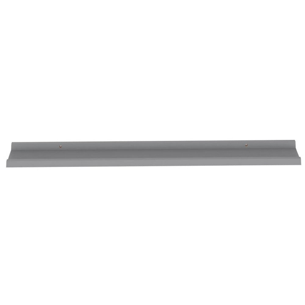 Yuli Modern Wall Shelf Set of 2, Raised Ledge Design, Gray MDF 39 Inch - BM340567