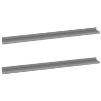 Yuli Modern Wall Shelf Set of 2, Raised Ledge Design, Gray MDF 39 Inch - BM340567