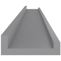 Yuli Modern Wall Shelf Set of 4, Raised Ledge Design, Gray MDF 39 Inch - BM340568