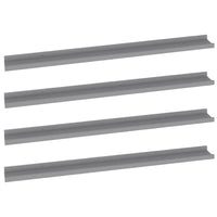 Yuli Modern Wall Shelf Set of 4, Raised Ledge Design, Gray MDF 39 Inch - BM340568