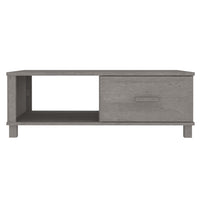 Coffee Table, 1 Drawer and 1 Shelf, Gray Solid Pine Wood, 39 Inch - BM340569