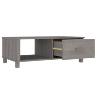 Coffee Table, 1 Drawer and 1 Shelf, Gray Solid Pine Wood, 39 Inch - BM340569