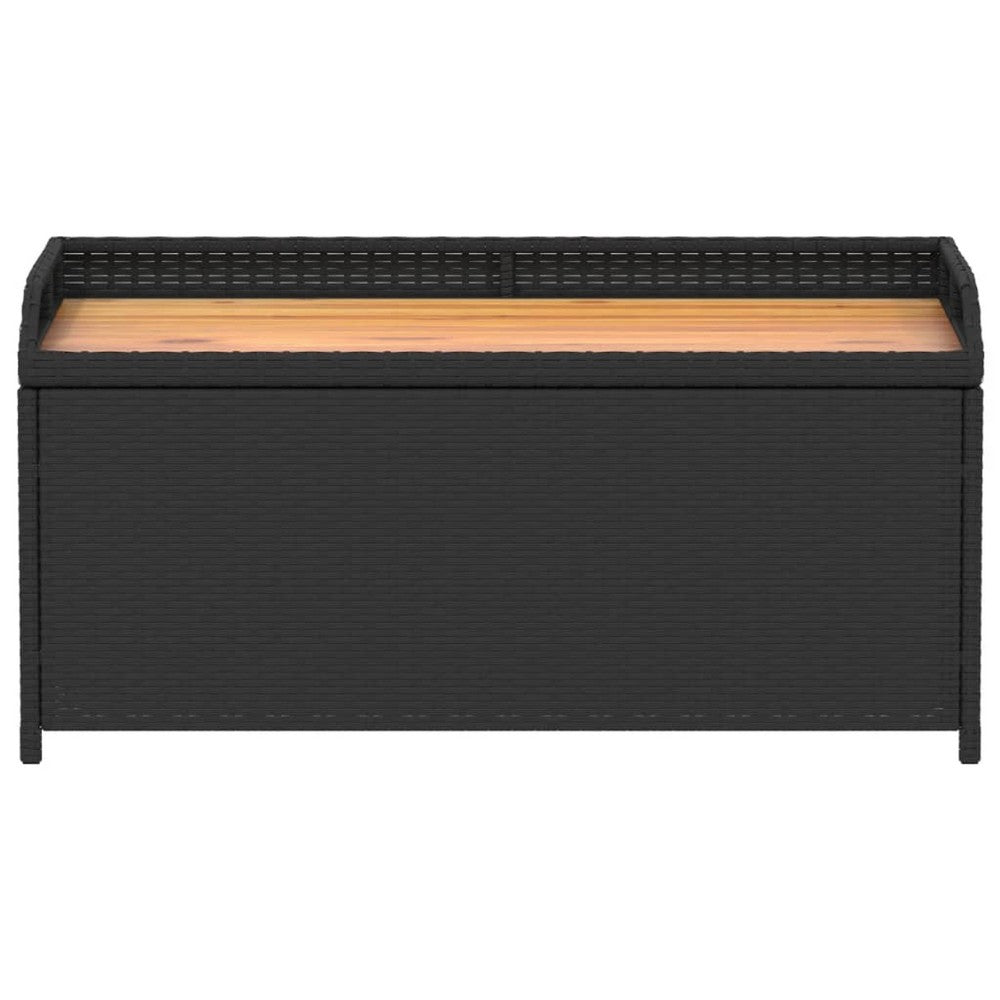 Foto Outdoor Bench, 39 Inch, Black Wicker Rattan, Under Seat Storage - BM340570