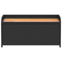 Foto Outdoor Bench, 39 Inch, Black Wicker Rattan, Under Seat Storage - BM340570