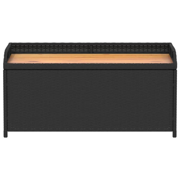 Foto Outdoor Bench, 39 Inch, Black Wicker Rattan, Under Seat Storage - BM340570