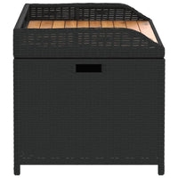 Foto Outdoor Bench, 39 Inch, Black Wicker Rattan, Under Seat Storage - BM340570