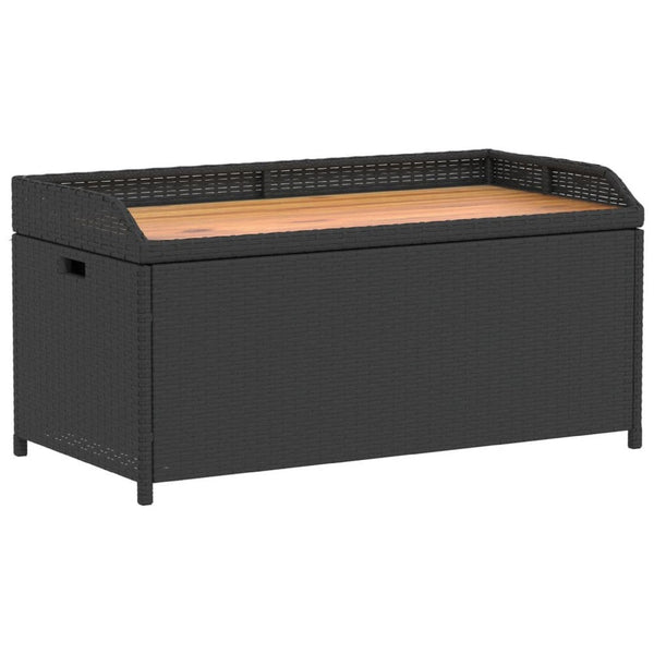 Foto Outdoor Bench, 39 Inch, Black Wicker Rattan, Under Seat Storage - BM340570