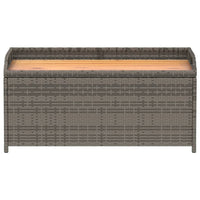 Foto Outdoor Bench, 39 Inch, Gray Wicker Rattan, Under Seat Storage - BM340571