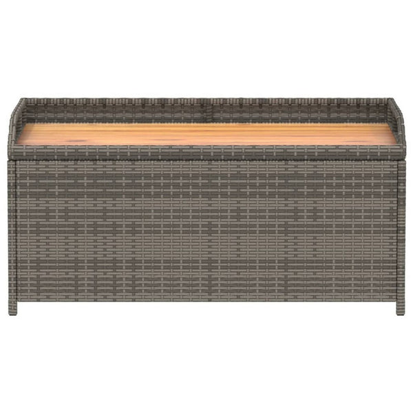 Foto Outdoor Bench, 39 Inch, Gray Wicker Rattan, Under Seat Storage - BM340571