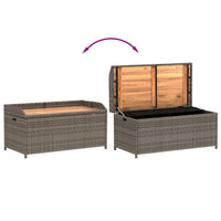 Foto Outdoor Bench, 39 Inch, Gray Wicker Rattan, Under Seat Storage - BM340571