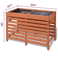 Outdoor Raised Planter 39 Inch, Slatted Design, Brown Solid Fir Wood - BM340572