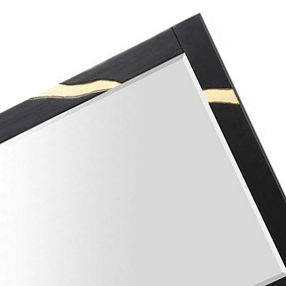 Goldie Dresser Mirror, Beveled Glass, Gold and Black Solid Wood, 35x52 - BM340842
