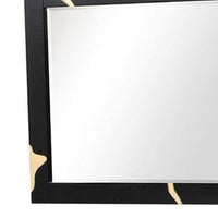 Goldie Dresser Mirror, Beveled Glass, Gold and Black Solid Wood, 35x52 - BM340842