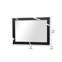 Goldie Dresser Mirror, Beveled Glass, Gold and Black Solid Wood, 35x52 - BM340842