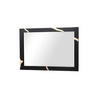 Goldie Dresser Mirror, Beveled Glass, Gold and Black Solid Wood, 35x52 - BM340842