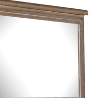 Merry Dresser Mirror, Brown Solid Wood, Rectangular 36x49 Frame - BM340846