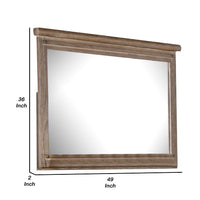 Merry Dresser Mirror, Brown Solid Wood, Rectangular 36x49 Frame - BM340846
