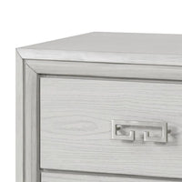 Basil Nightstand, 2 Drawers, Rustic White Solid Wood, 29 Inch - BM340848
