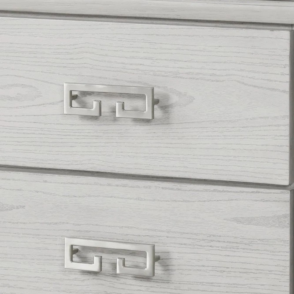 Basil Nightstand, 2 Drawers, Rustic White Solid Wood, 29 Inch - BM340848