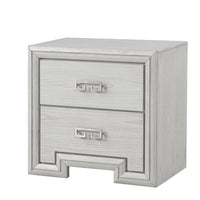 Basil Nightstand, 2 Drawers, Rustic White Solid Wood, 29 Inch - BM340848
