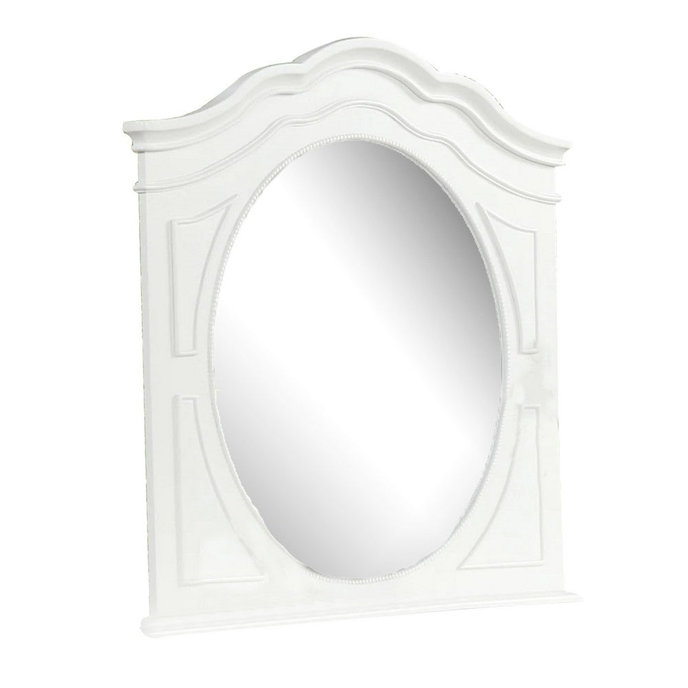 Calpan Dresser Mirror, Modern White Solid Wood Frame, 38x40 - BM340851