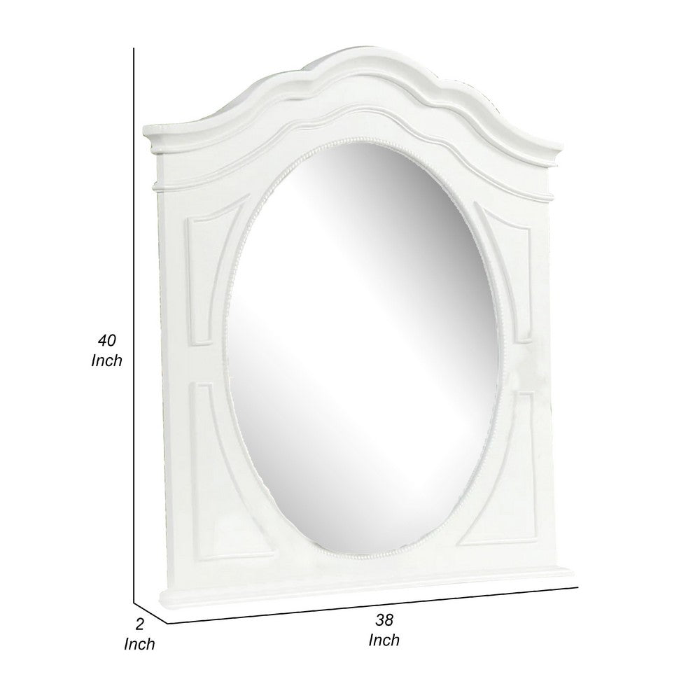 Calpan Dresser Mirror, Modern White Solid Wood Frame, 38x40 - BM340851