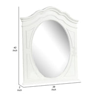 Calpan Dresser Mirror, Modern White Solid Wood Frame, 38x40 - BM340851