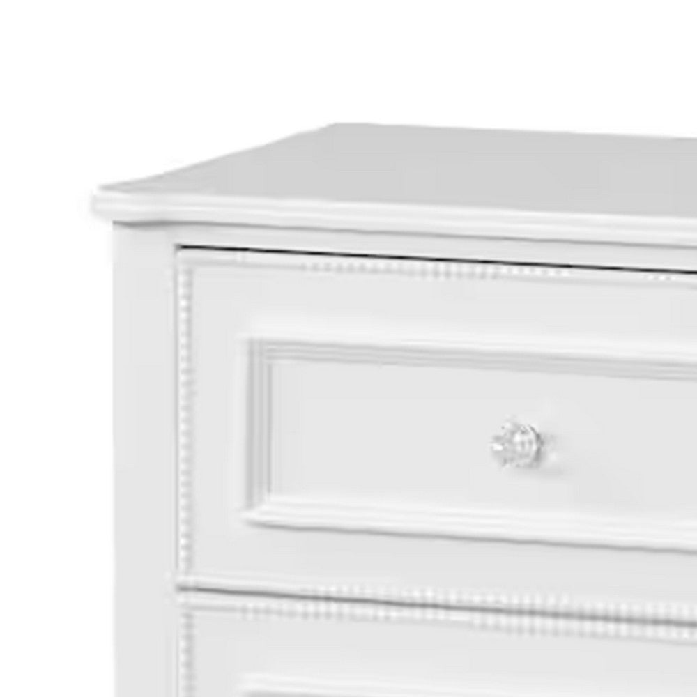 Calpan Nightstand, 2 Drawers, Modern White Solid Wood Frame, 27 Inch - BM340852
